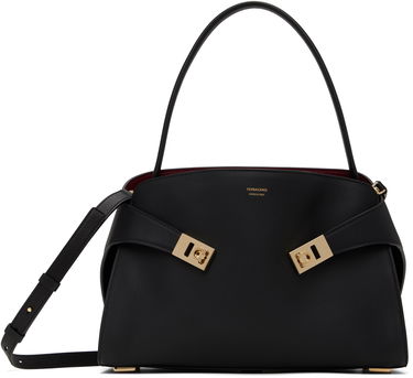 Чанта през рамо FERRAGAMO Ferragamo Hug Soft Bicolor M Shoulder Bag Черно | 781694, 0