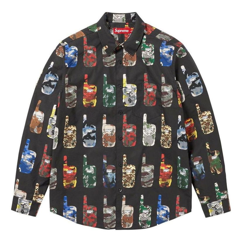 Риза Supreme Walkie Talkie Print Button-Up Shirt Черно | SUP-FW23-177