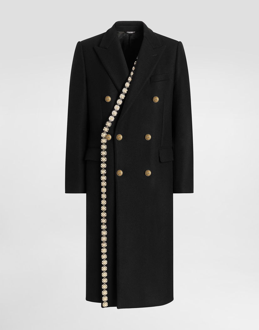 Палта Dolce & Gabbana Dolce & Gabbana Double-Breasted Embellished Coat Черно | G053AZFU283N0000