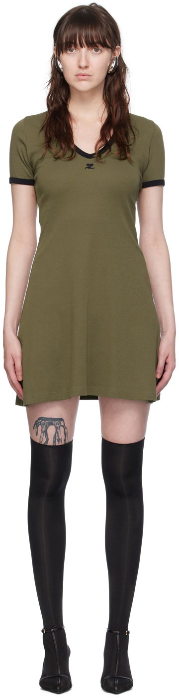 Pокля Courrèges Courrèges V-Neck Mini Dress Зелено | 224JRO397JS0070, 0