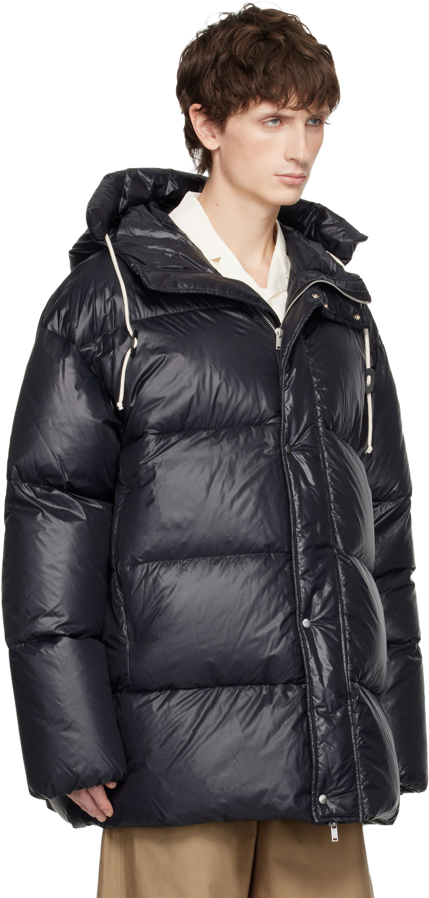 Пухо яке Jil Sander Jil Sander Hooded Down Jacket Тъмно синьо | J47AF0158_J70007, 1