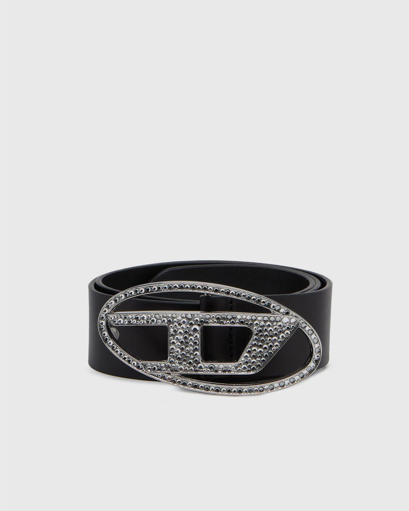 Колани Diesel Black Leather Belt With Crystal Embellished Logo Buckle Черно | X09611-P6364-T8013