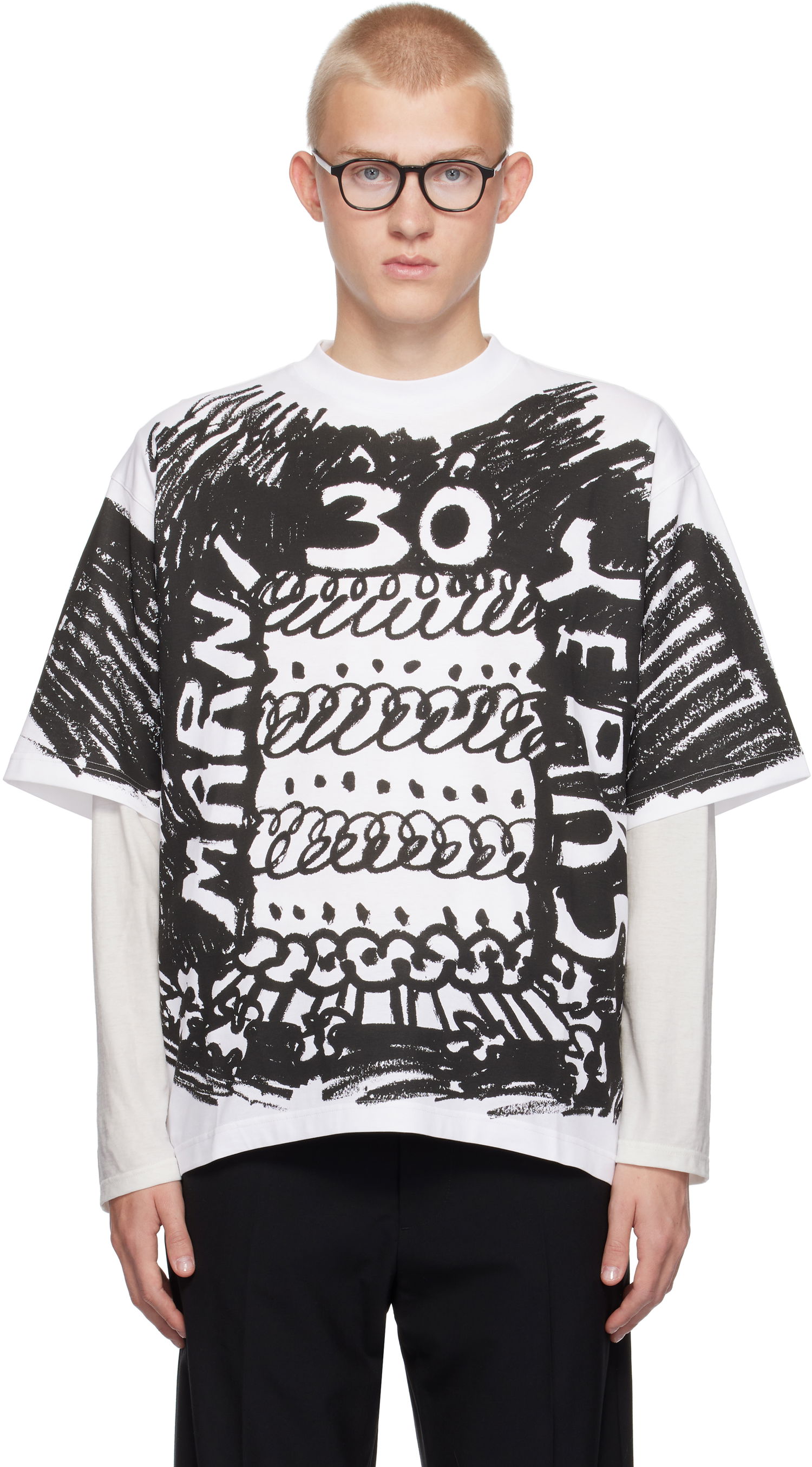 Тениска Marni White 30th Anniversary T-shirt Бяло | HUMU0223BP USCX14, 0