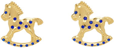 Обеци Chopova Lowena Gold-tone & Blue Crystal Rocking Horse Earrings Металик | 6507, 0