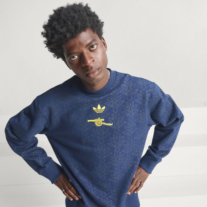 Суитчър adidas Performance Arsenal FC LFSTLR Patterned Crewneck Sweatshirt Тъмно синьо | JZ4106