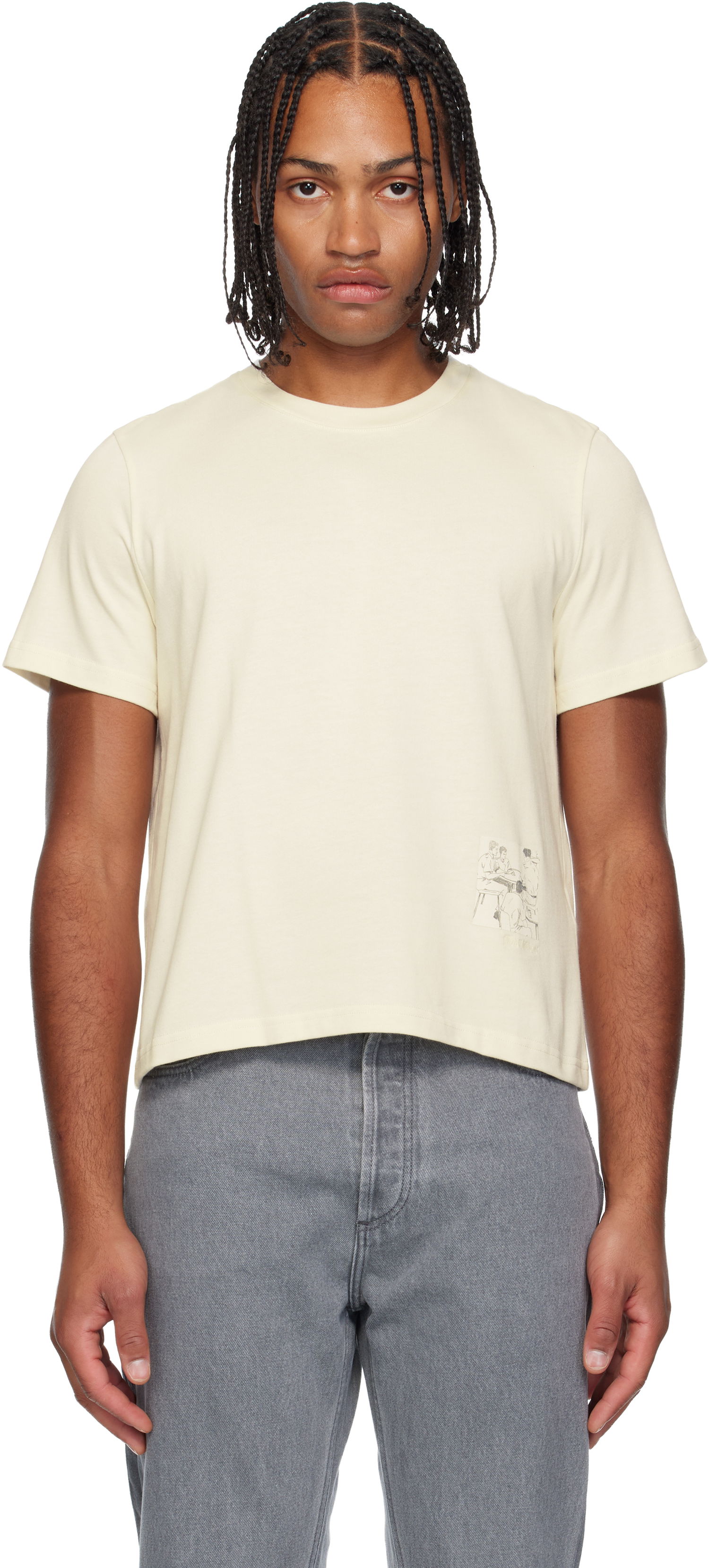 Тениска JW Anderson JW Anderson Mini Graphic T-shirt Бежово | JT0315-PG1510, 0
