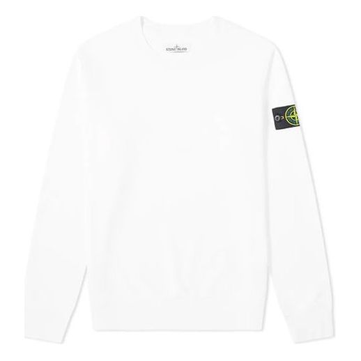 Пуловер Stone Island Stone Island Garment Dyed Crew Neck Sweatshirt Бяло | 721563051-V0001, 0