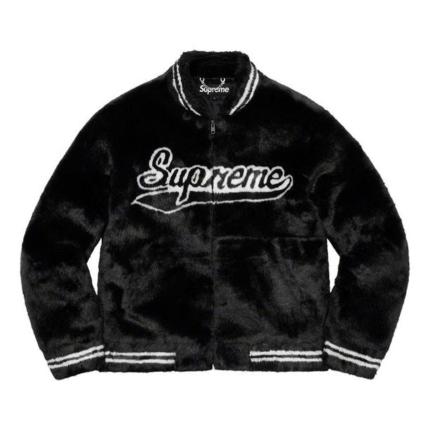 Яке бомбър Supreme Faux Fur Varsity Jacket Черно | SUP-SS20-024