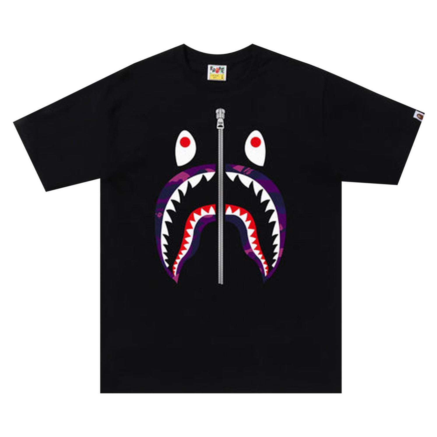 Тениска BAPE Color Camo Shark Tee Черно | 1I80 110 016 BLACK PURPLE, 1