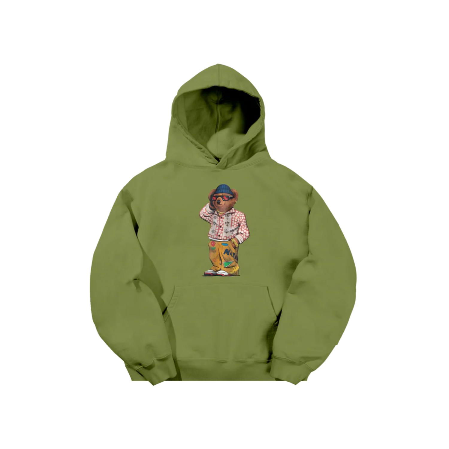 Суитчър MARKET Folk Fitted Bear Hoodie Зелено | HD0387-SPHAGNUM, 0
