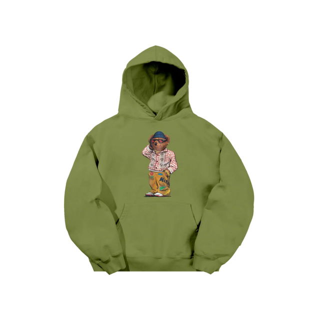Folk Fitted Bear Hoodie