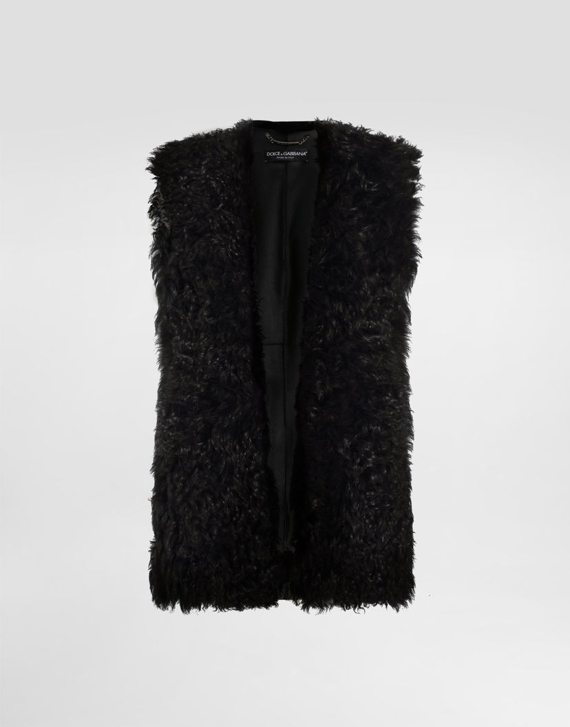 Жилетка Dolce & Gabbana Dolce & Gabbana Lamb Fur Vest Черно | F793LFFUPPON0000