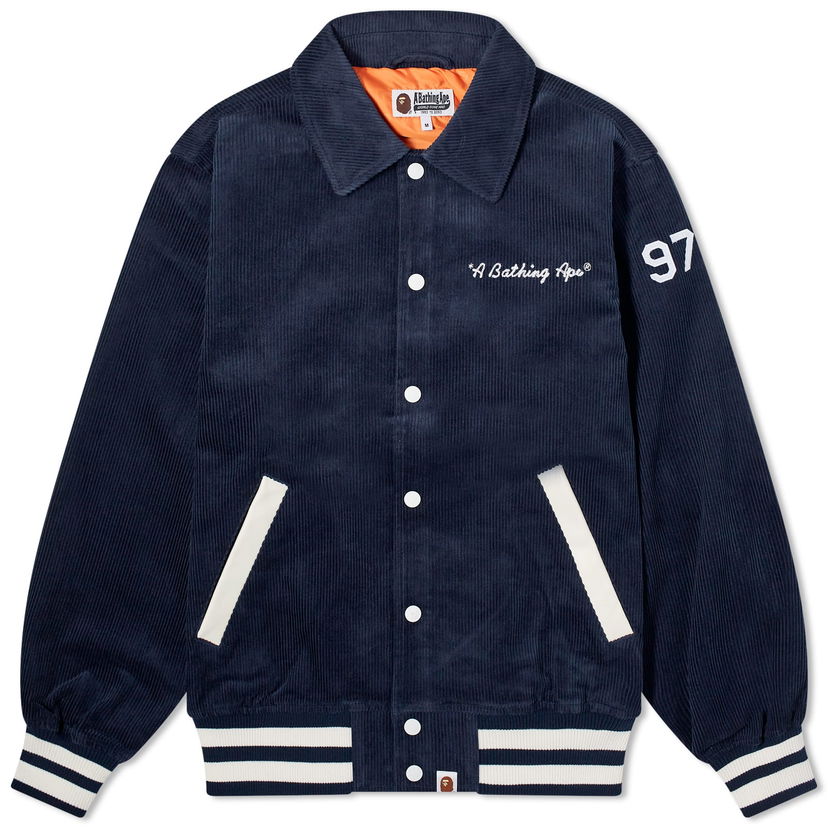 Яке бомбър BAPE A Bathing Ape General Corduroy Varsity Jacket Тъмно синьо | 001LJJ801008M-NVY