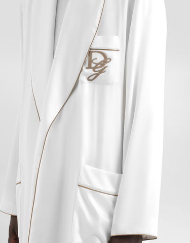 Пижама Dolce & Gabbana Dolce & Gabbana Silk Robe with Embroidery Бяло | G031TZFU1AUW0001, 3