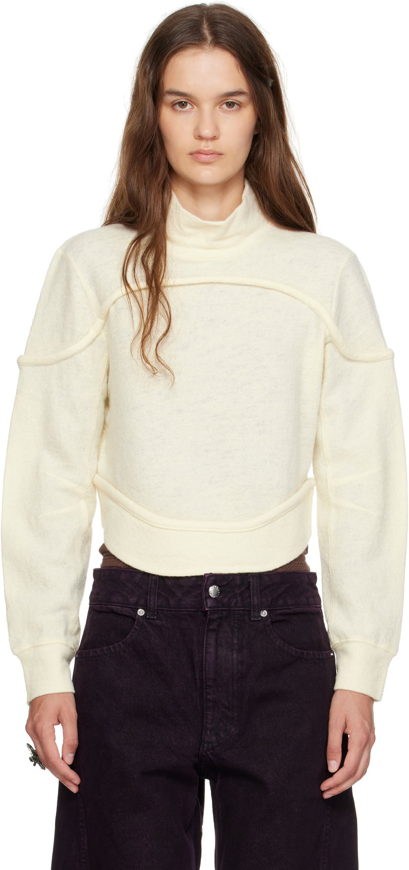 Пуловер Eckhaus Latta Eckhaus Latta Pallas Turtleneck Бяло | 1404-EL-PF25-M -