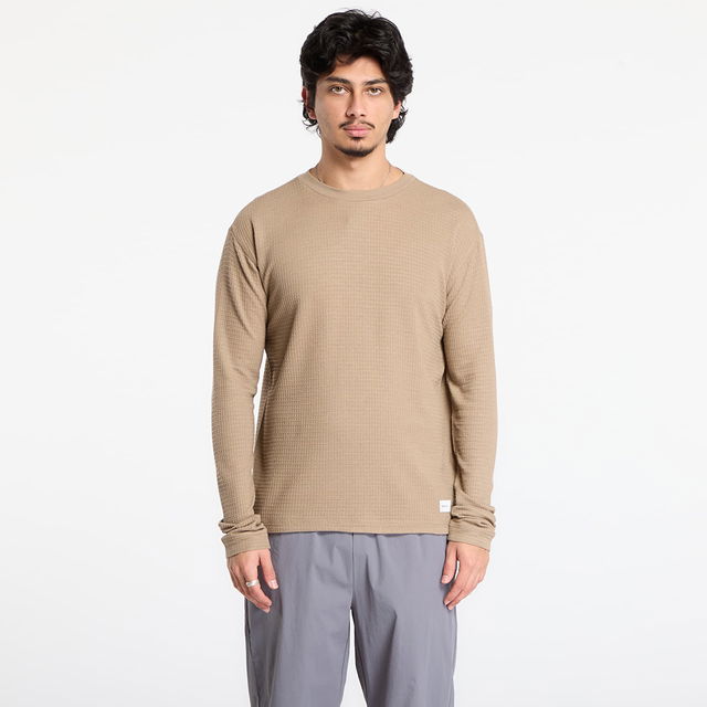 Layers Wool Waffle Round Neck Long Sleeve Shirt