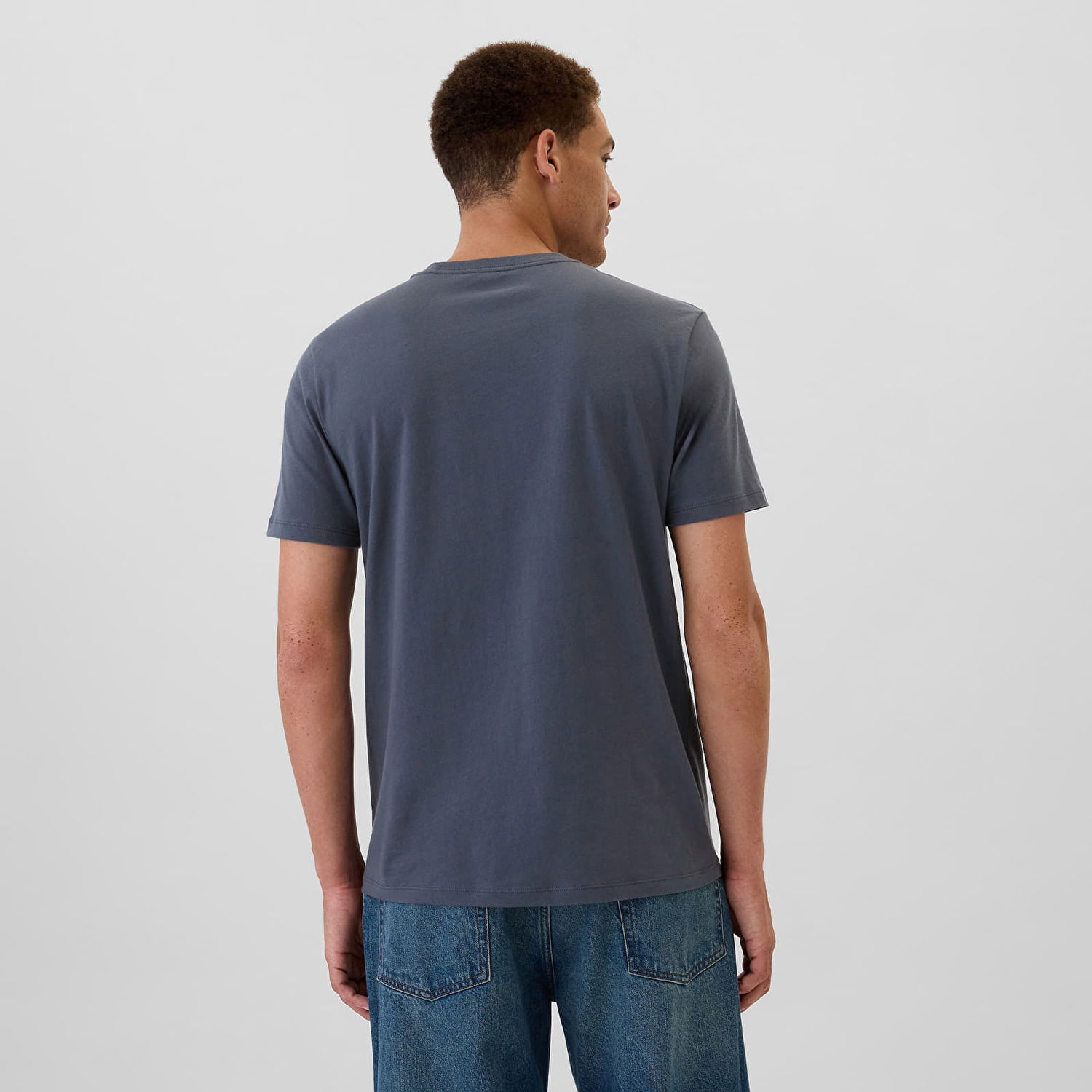 Тениска GAP T-shirt Mini Logo Tee Deep Sailor Blue S Сиво | 542248-00, 1