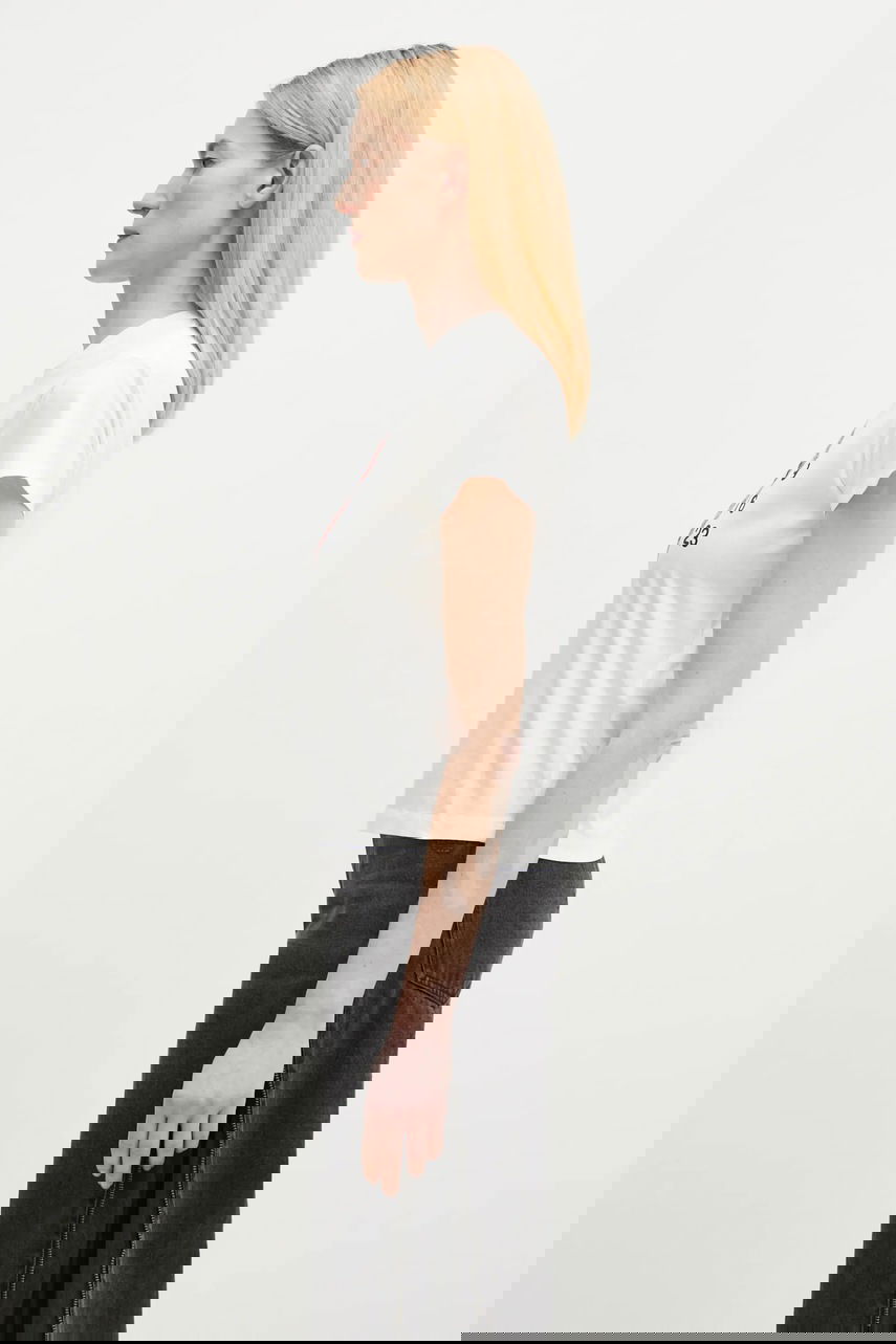 Тениска Maison Margiela Short-Sleeve T-Shirt with Numbered Dial Graphic and Circled 6 Бяло | S62GD0196, 1