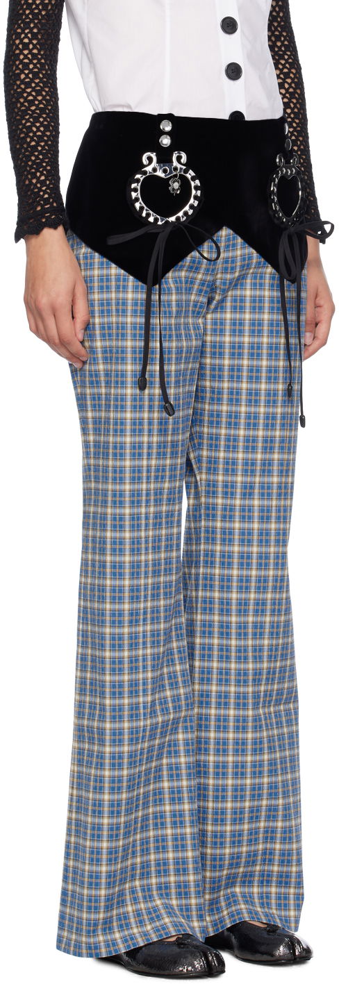 Панталони Chopova Lowena Bell Rope Tartan Trousers Синьо | 4067, 1