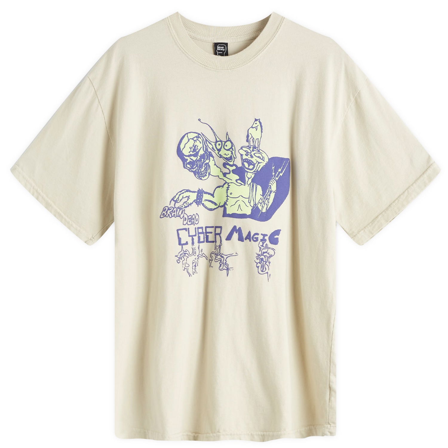 Тениска Brain Dead Cyber Magic Graphic Print T-Shirt Бежово | W24T00004080-OAT, 0