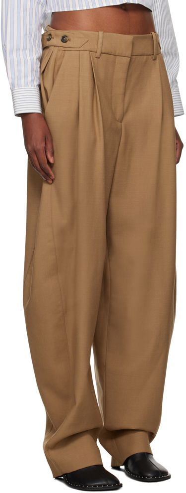 Панталони Stella McCartney Stella McCartney Wide Leg Trousers Кафяво | 6401383CU750, 1