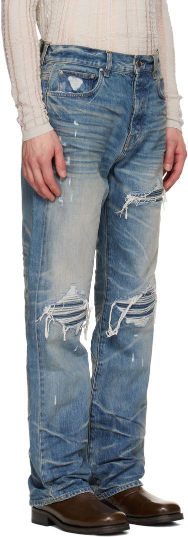 Дънки AMIRI AMIRI Pleated Denim Straight MX1 Jeans Синьо | AMDNGH1087, 1