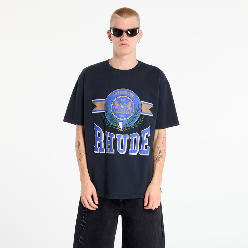 Тениска Rhude Rhude Cotswold Crest T-Shirt Черно | RHPF25TT060120027