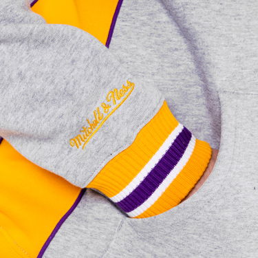 Суитчър Mitchell & Ness Premium Fleece Los Angeles Lakers Hoodie Сиво | FPHD1040-LALYYPPPGHYW, 4