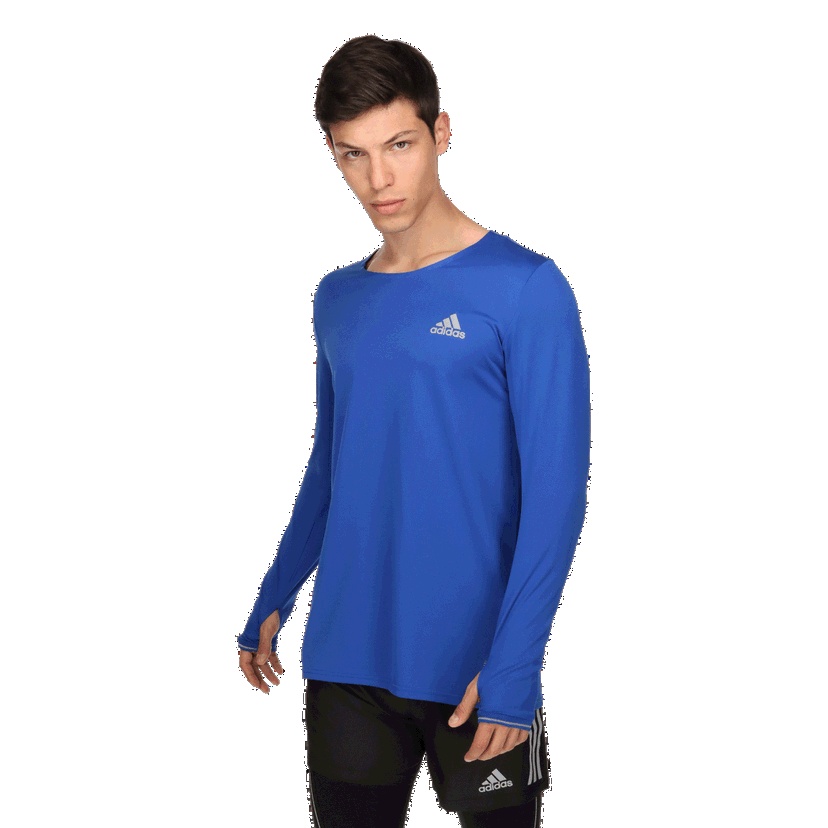 Тениска adidas Originals Fast Long Sleeve Running T-Shirt Синьо | HK5656