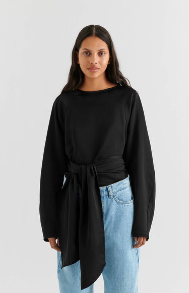 Тениска AXEL ARIGATO Diana Tie-Front Top Черно | A2123001, 2