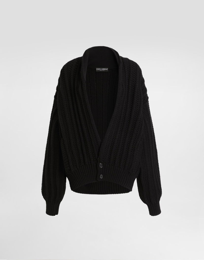 Пуловер Dolce & Gabbana Dolce & Gabbana Virgin Wool Knit Cropped Cardigan Черно | FXVCWTJCVZ2N0000