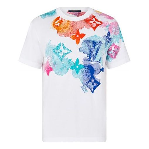 Тениска Louis Vuitton Louis Vuitton SS21 Water Printing T-Shirt Бяло | 1A8QWA, 0