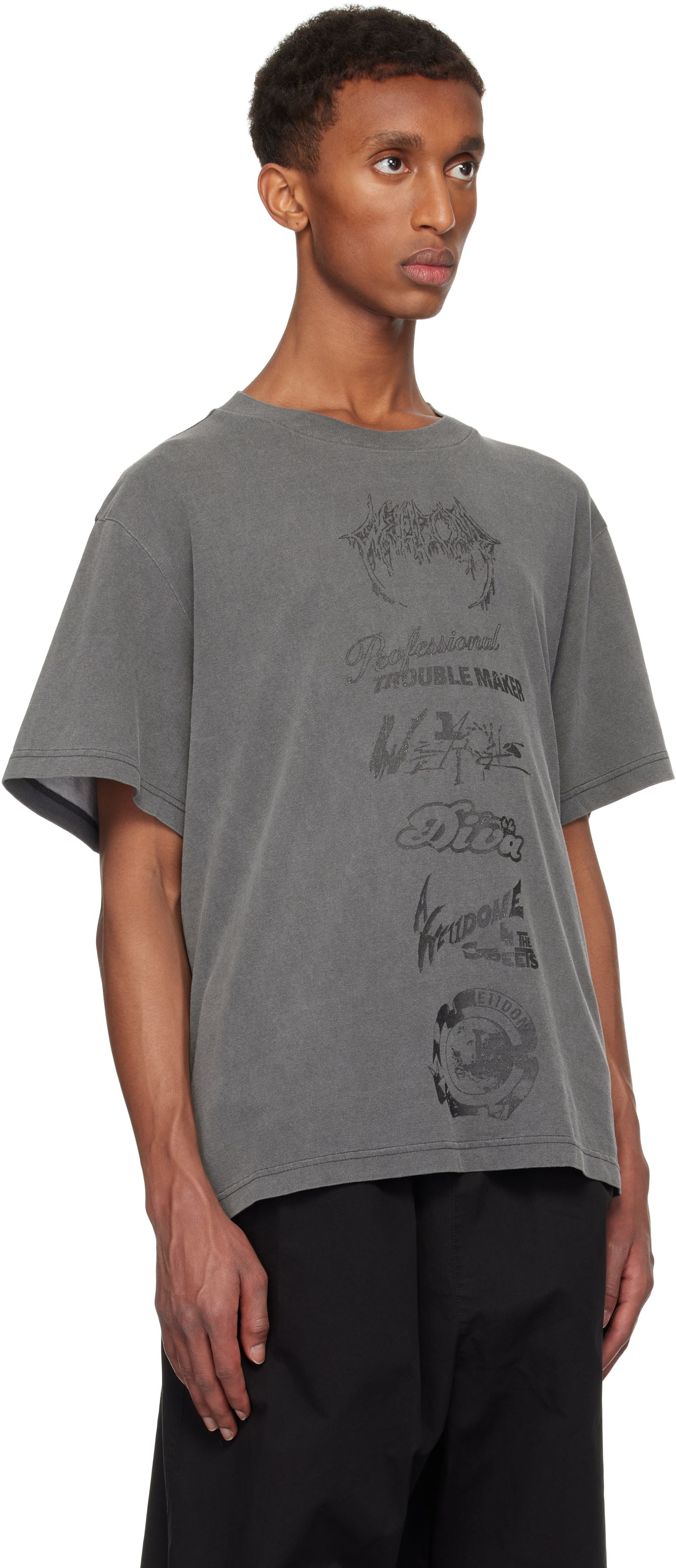 Тениска We11done We11done Multi Logo Graphic T-Shirt Сиво | WD-TT3-24-777-U-CH, 1