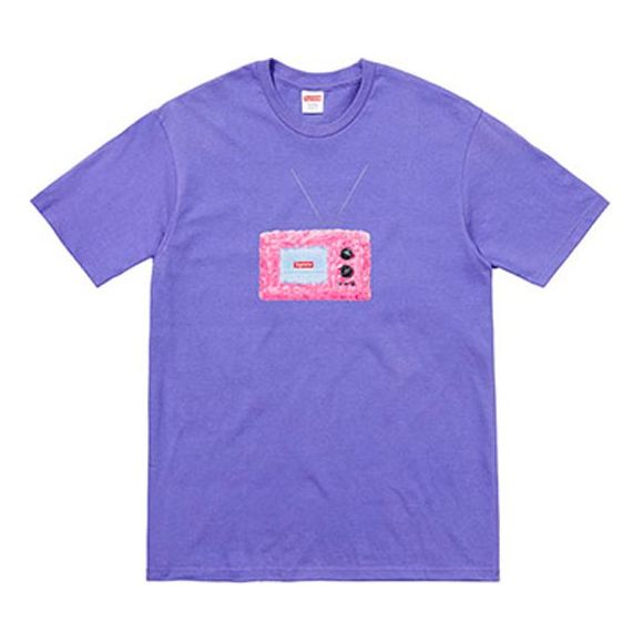 Тениска Supreme TV Print Short Sleeve T-Shirt Лилаво | SUP-SS18-0090