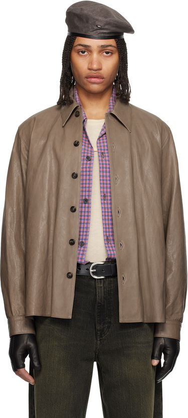 Риза OUR LEGACY Our Legacy Welding Leather Shirt Кафяво | M2259W7, 0