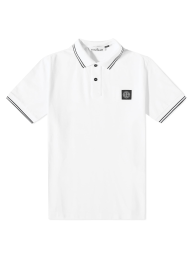 Поло тениска Stone Island Patch Polo Бяло | 10152SC18-A1001