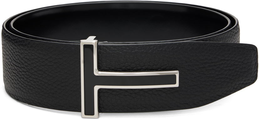 Колани Tom Ford TOM FORD Leather Reversible Belt with Enamel T Buckle Черно | TB247-LCL237S