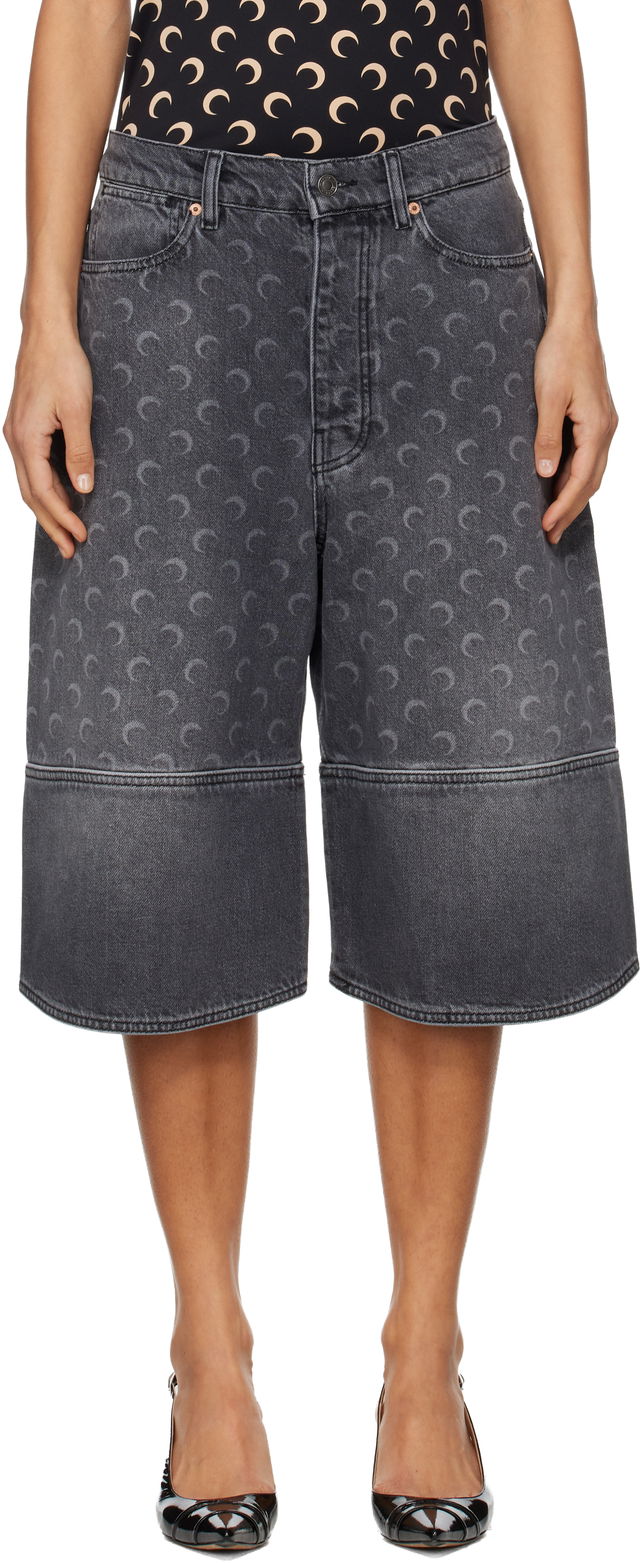 Marine Serre Moon Laser Denim Shorts