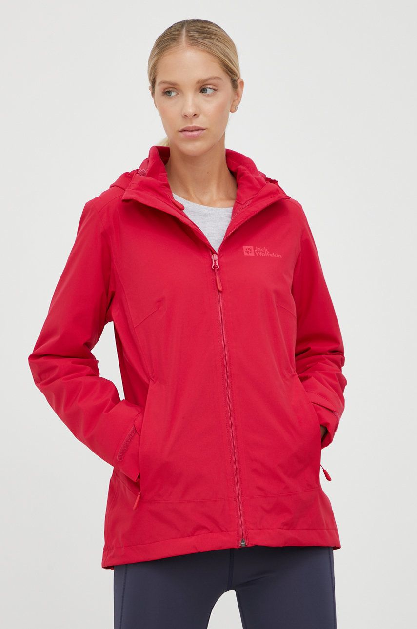 Ветровка Jack Wolfskin Moonrise 3in1 Jacket Червено | 1115621, 0