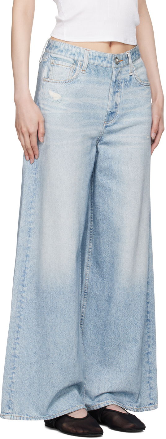 Дънки rag & bone rag & bone Miramar Sofie Ankle Wide-Leg Trousers Синьо | WCW24S70078207, 1