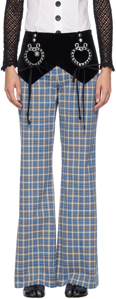 Панталони Chopova Lowena Bell Rope Tartan Trousers Синьо | 4067, 0