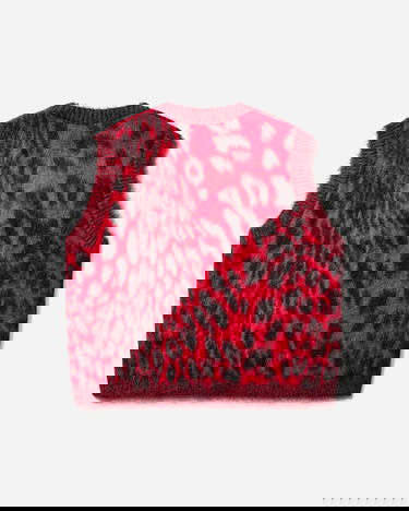 Жилетка Aries Brushed Leopard Print Vest Червено | AR4004104 Red, 2
