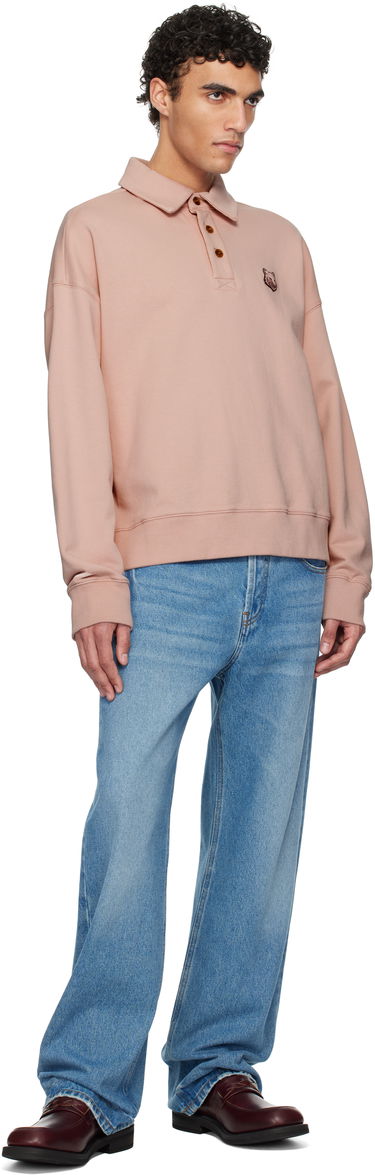 Пуловер MAISON KITSUNÉ Maison Kitsuné Fox Head Fleece Oversize Polo Розово | OM00211KM0001, 3