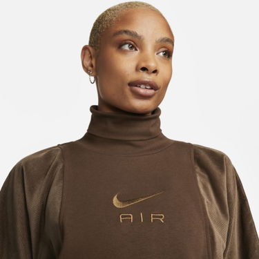 Суитчър Nike Air Women's Corduroy Fleece Turtleneck Top Кафяво | DQ6924-259, 1