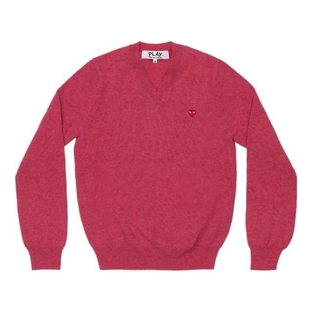 Пуловер Comme des Garçons PLAY V-Neck Pullover With Small Heart Червено | AZ-N078-051-4