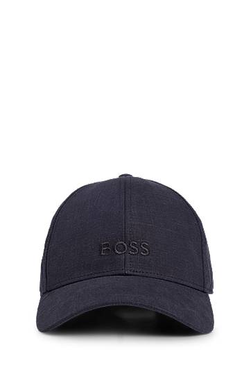 Шапка с козирка BOSS BOSS Linen Cap with Embroidered Logo Тъмно синьо | 50539422, 0
