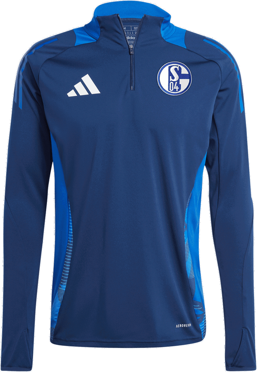 Фланелка adidas Originals FC Schalke 04 Quarter-Zip Long-Sleeved Training Jersey Синьо | 5s04is1640