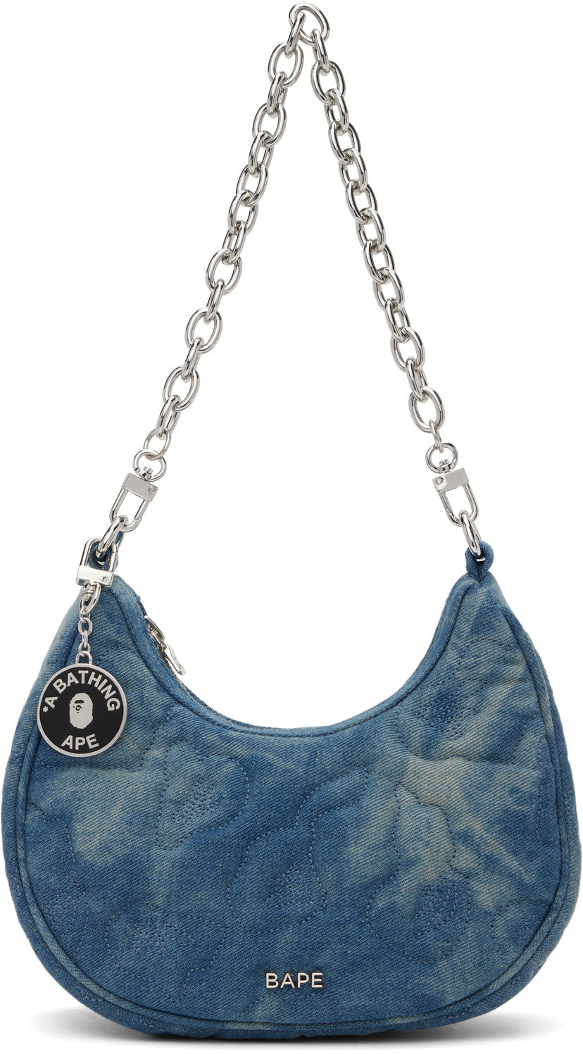 Чанта през рамо BAPE Camo Quilting Denim Moon Shape Bag Синьо | 001BAK802002L