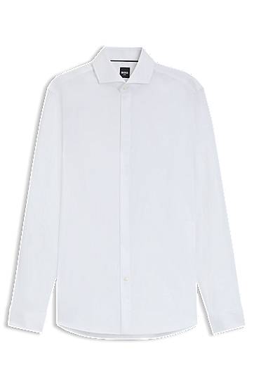 Риза BOSS Slim Fit Wrinkle-Resistant Oxford Cotton Shirt Бяло | 50550961, 0