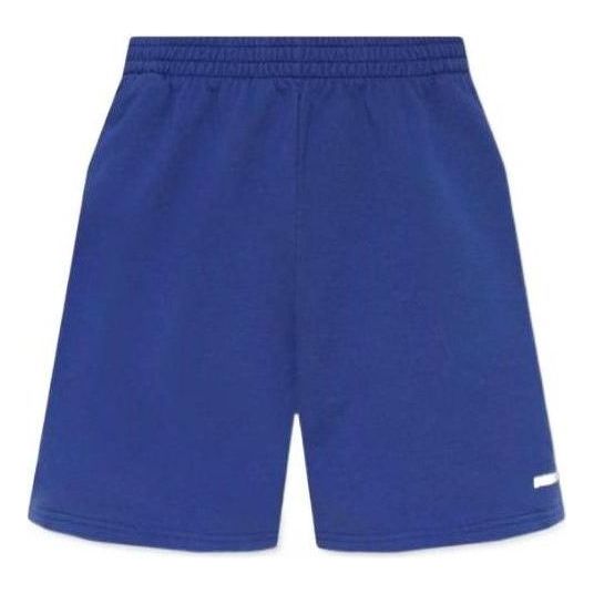 Къси панталони Balenciaga Shorts With Logo Print Синьо | 676137TNVB64388